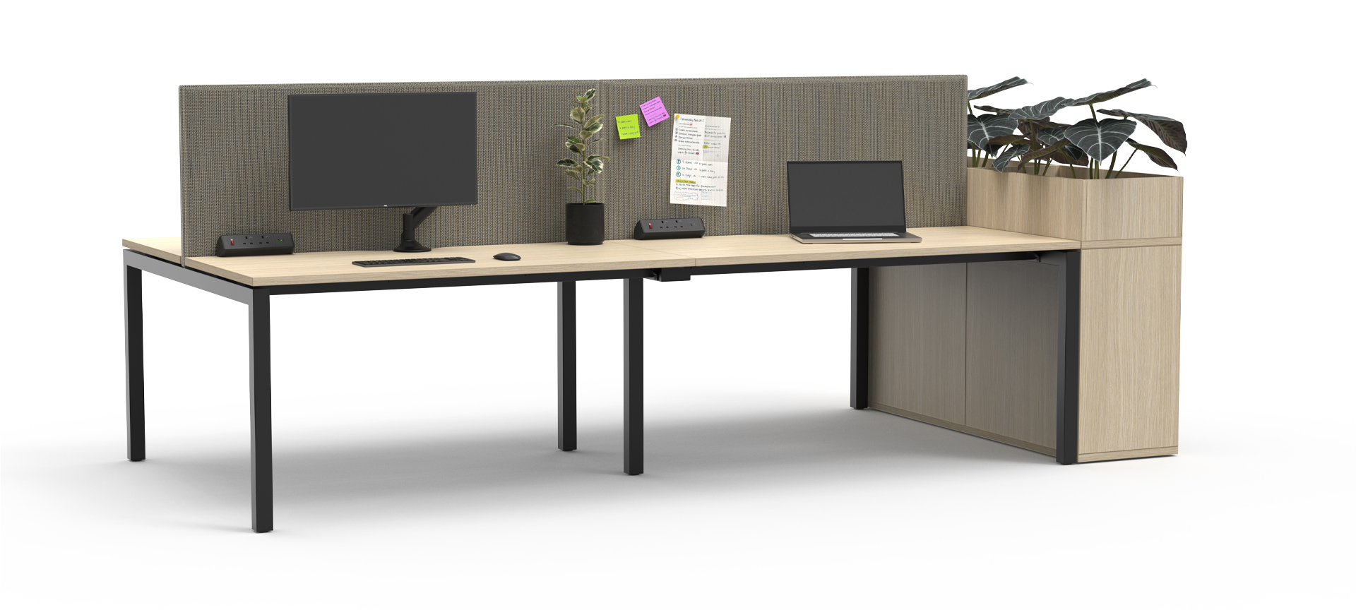 SYSTM modular bench desking + storage by Formetiq