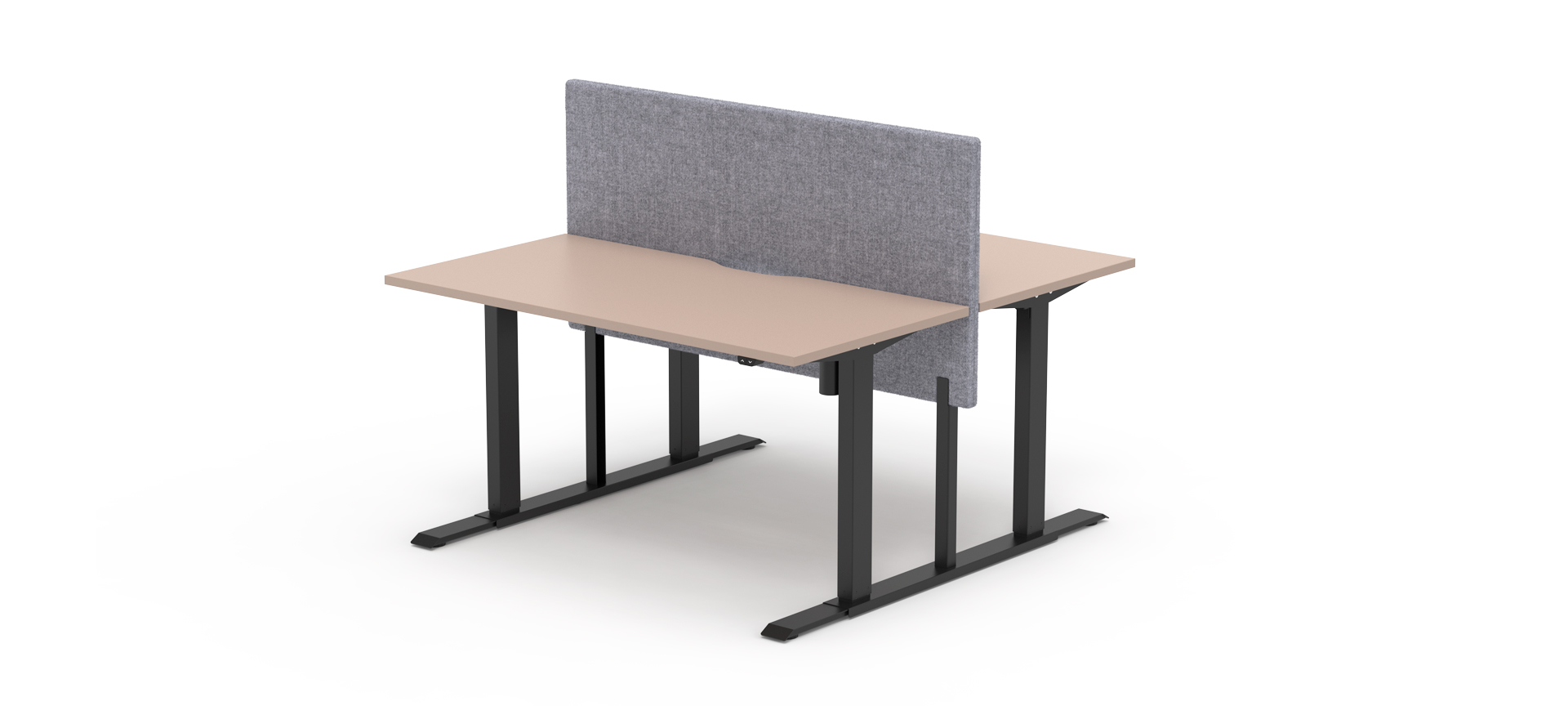 Alto 1 height adjustable back-to-back bench desk by Formetiq